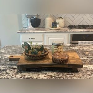 Rectangular Large Footed Wooden Riser. In Excellent Condition. Gently Used.